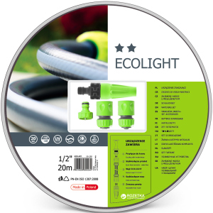 Набір поливальний Cellfast Ecolight 20 м 1/2" + комплект з'єднувачів (10-190) краща модель в Полтаві