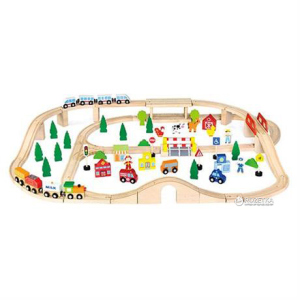 Дерев'яна залізниця Viga Toys 90 елементів (50998) надійний