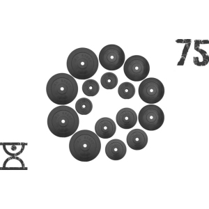 Комплект бітумних дисків RN-Sport 75 кг (4x10 кг, 4x5 кг, 4x2.5 кг, 4x1.25 кг) (RNbitset75) в Полтаві