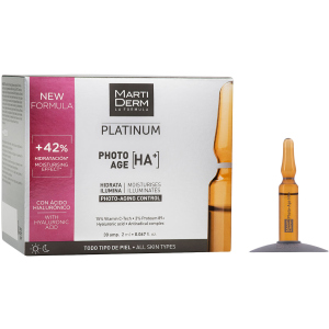 Ампули MartiDerm Platinum Photo-Age Ampollas HA+ 30 шт х 2 мл (8437000435440) краща модель в Полтаві