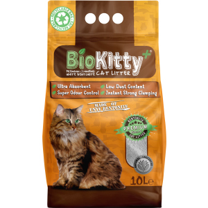 Наповнювач для котячого туалету BioKitty Super Premium White Бентонітовий комкуючий 8.4 кг (10 л)(8680659333531) в Полтаві