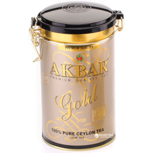 Чай чорний листовий Akbar Gold 450 г у бляшаній банці (5014176001780) краща модель в Полтаві