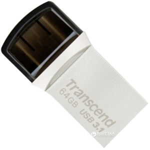 Transcend JetFlash 890 64GB USB 3.1 / Type-C Silver (TS64GJF890S) лучшая модель в Полтаве