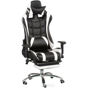 Кресло Special4You ExtremeRace with footrest Black/White (E4732) лучшая модель в Полтаве