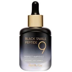 Сироватка для обличчя FarmStay Black Snail &amp; Peptide 9 Perfect Ampoule Омолоджувальна з чорним равликом та пептидами 35 мл (8809639172292) ТОП в Полтаві