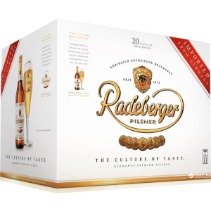 Упаковка пива Radeberger світле фільтроване 4.8% 0.5 л x 20 пляшок (4014388001036) краща модель в Полтаві