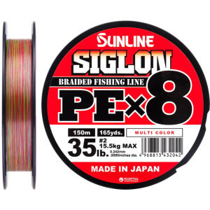 Шнур Sunline Siglon PE х8 150 м # 2.0/0.242 мм 15.5 кг Різнокольоровий (16581005) в Полтаві