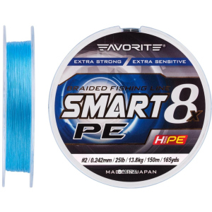 Шнур Favorite Smart PE 8x 150 м # 2.0/0.242 мм 13.8 кг Голубой (16931076) в Полтаве