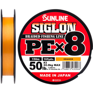 Шнур Sunline Siglon PE х8 150 м # 3.0/0.296 мм 22 кг Помаранчевий (16580995) краща модель в Полтаві