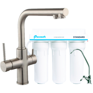 Смеситель кухонный IMPRESE Daicy с 3-х ступенчатой системой очистки воды Ecosoft Standart (55009S-F+FMV3ECOSTD) лучшая модель в Полтаве