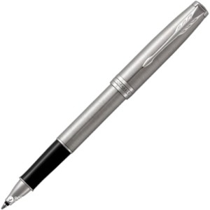 Ручка-ролер Parker Sonnet 17 Stainless Steel CT RB Чорна Сірий корпус (84 222)