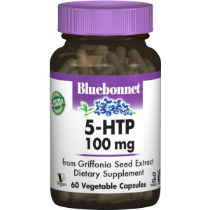 Амінокислота Bluebonnet Nutrition 5-HTP (Гідрокситриптофан) 100 мг 60 капсул (743715000513) краща модель в Полтаві