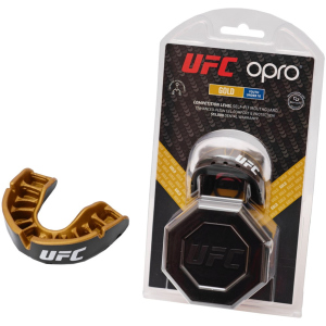 Капа OPRO Junior Gold UFC Hologram Black Metal/Gold (002266001) лучшая модель в Полтаве