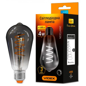 Світлодіодна лампа VIDEX Filament ST64FGD 4W E27 2100K 220V (25173) надійний