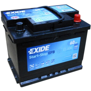 Автомобильный аккумулятор Exide EFB 6СТ-60 (EL600) 60 Ач (-/+) Euro 640 А (EL600)