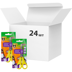 Упаковка Ножницы детские ZiBi 13.2 см с линейкой 24 шт Желтый (ZB.5001-08) рейтинг