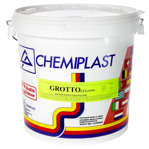 Декоративная штукатурка CHEMIPLAST Grotto Lugano (Гротто) 20 кг белая лучшая модель в Полтаве