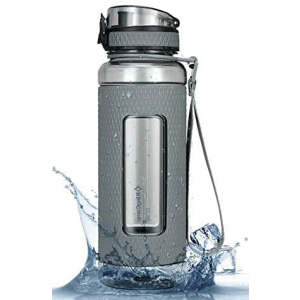 Бутылка для воды KingCamp Silicon Tritan Bottle KA1144 1 л Medium grey (KA1144_MEDIUMGREY) лучшая модель в Полтаве