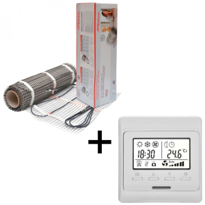 Теплый пол Hemstedt двухжильный мат DH 2 м2 + терморегулятор программируемый E51