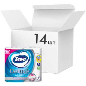 Упаковка туалетного паперу Zewa Deluxe тришарового без аромату 14 шт по 4 рулони (7322540313376) краща модель в Полтаві