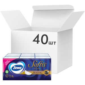 Упаковка носових хусток Zewa Softis чотиришарових кишенькових 40 шт по 9 пачок (7322540352313) краща модель в Полтаві