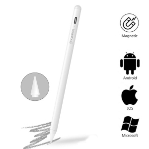 Стілус універсальний Goojodoq Active Magnetic 3 Gen Android iPhone (iPad до 2017) Type-C 1.2mm White краща модель в Полтаві