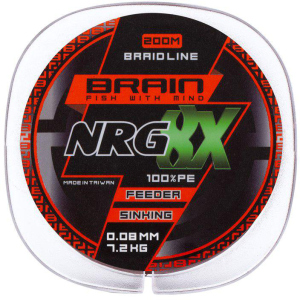 Шнур Brain NRG 8X sinking 200 м 0.08 мм 7.2 кг Коричневый (18582087) лучшая модель в Полтаве