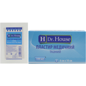 Пластир медичний тканинний H Dr. House 6 см х 10 см (5060384392165) краща модель в Полтаві