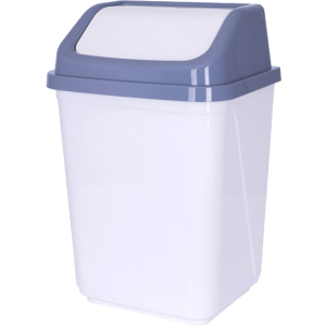 Корзина для мусора Violet House 35х22.5х30 см White-grey (0099 WHITE -GREY с/кр.20 л) лучшая модель в Полтаве