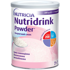 Ентеральне харчування Nutricia Nutridrink Powder Strawberry зі смаком полуниці з високим вмістом білка та енергії 335 г (4008976681694) краща модель в Полтаві