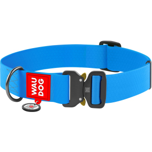 Нашийник Collar Waudog Waterproof XXL 40 мм 43-70 см Блакитний (28012) краща модель в Полтаві