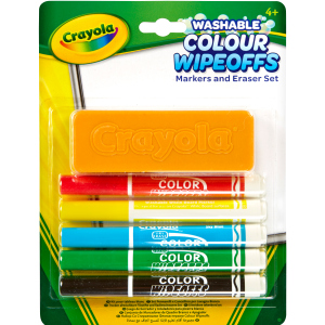 Набор фломастеров Crayola Washable для сухого стирания с щеткой 5 шт (256417.012) (0071662093020) в Полтаве