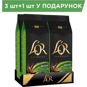 Упаковка кави в зернах L'OR Espresso Brazil 100% Арабіка 500 г х 4 шт (8711000464656) ТОП в Полтаві