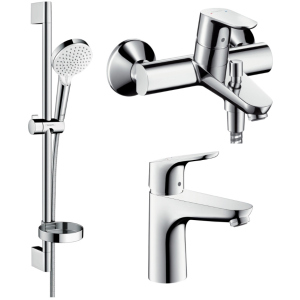 Набір змішувачів HANSGROHE Focus 1092019 (31607000+31940000+26553400) краща модель в Полтаві