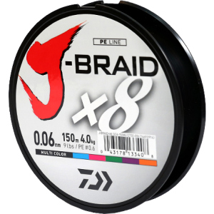 Шнур Daiwa J-Braid X8 0.06 мм-150 м Multi Color (12755-006) ТОП в Полтаві