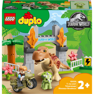 Конструктор LEGO DUPLO Jurassic World Втеча динозаврів: тиранозавр та трицератопс 36 деталей (10939) в Полтаві