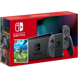 хорошая модель Nintendo Switch Gray (Upgraded version) + Игра The Legend of Zelda: Breath of the Wild (русская версия)