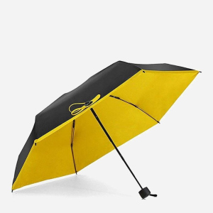 Зонт складной Supretto Pocket Umbrella 5072-0003 механический Черный с желтым (2000100014615) ТОП в Полтаве