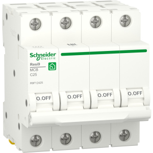 Автоматичний вимикач Schneider Electric RESI9 25 А, 4P, крива С, 6кА ТОП в Полтаві