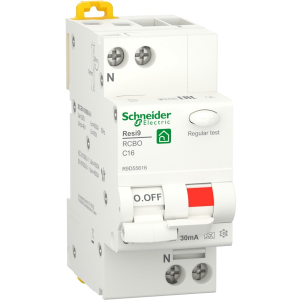 Диференціальний автоматичний вимикач Schneider Electric RESI9 16 А, 30 мА, 1P+N, 6кA, крива С, тип А ТОП в Полтаві