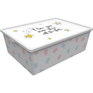 Контейнер для зберігання із кришкою Qutu Trend Box Cute Sky 25 л (TREND BOX с/к CUTE SKY 25л.) ТОП в Полтаві