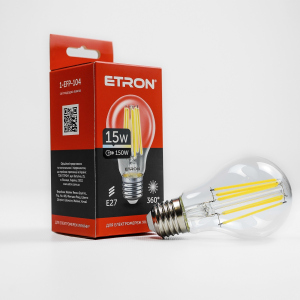 LED лампа ETRON Filament 1-EFP-104 A60 15W 4200K E27 ТОП в Полтаві