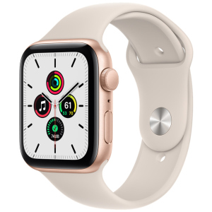 Смарт-часы Apple Watch SE GPS 44mm Gold Aluminium Case with Starlight Sport Band (MKQ53UL/A) краща модель в Полтаві