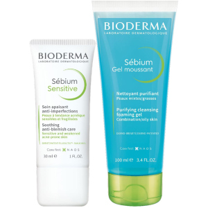 Набір Bioderma Флюїд Sebiom Sensitive 30 мл + Очищаючий гель Sebiom 100 мл (3041306016996) в Полтаві