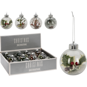 Набір ялинкових куль Christmas Decoration 8 см 12 шт (CAA126880) краща модель в Полтаві