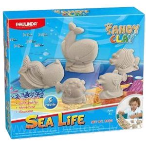 Песок для творчества Paulinda Sandy clay Морская жизнь 5 единиц 300 г (PL-140016)