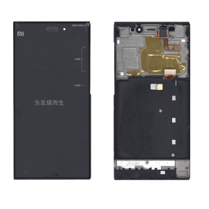 хорошая модель Матрица с тачскрином (модуль) для Xiaomi Mi-3 WCDMA с рамкой черный High Copy
