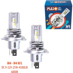 Автолампи Pulso M4-H4-H/L/LED-chips CREE/9-32v/2x25w/4500Lm/6000K (M4-H4) краща модель в Полтаві