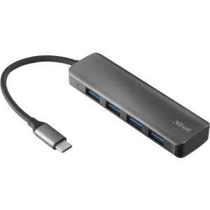 USB-хаб Trust Halyx USB-C to 4-Port USB-A 3.2 Aluminium (TR23328) ТОП в Полтаві