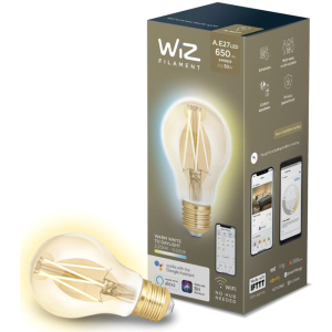 Розумна лампочка WIZ Smart LED WiFi A60 E27 WiZ DW FA Q Warm Dimmable Filament 550lm 2200K (WZE21026011-A) ТОП в Полтаві